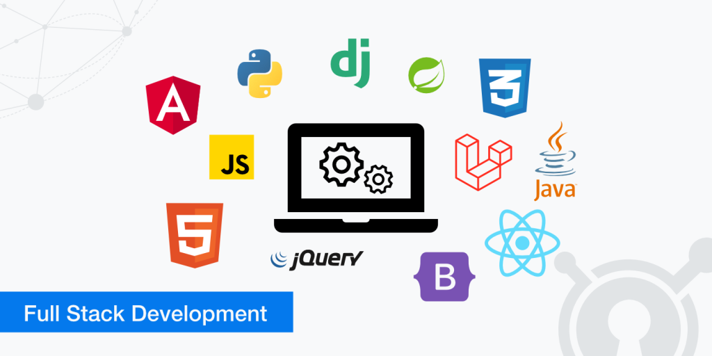 logos de herramientas de programacion y un computador