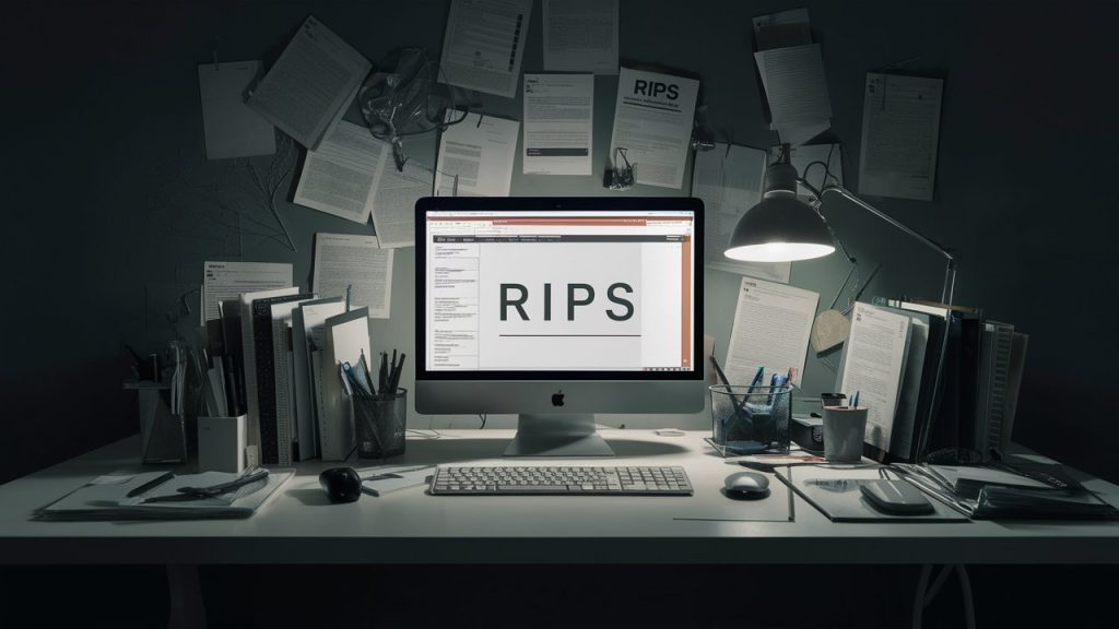 escritorio con computador y en el plataforma de RIPS